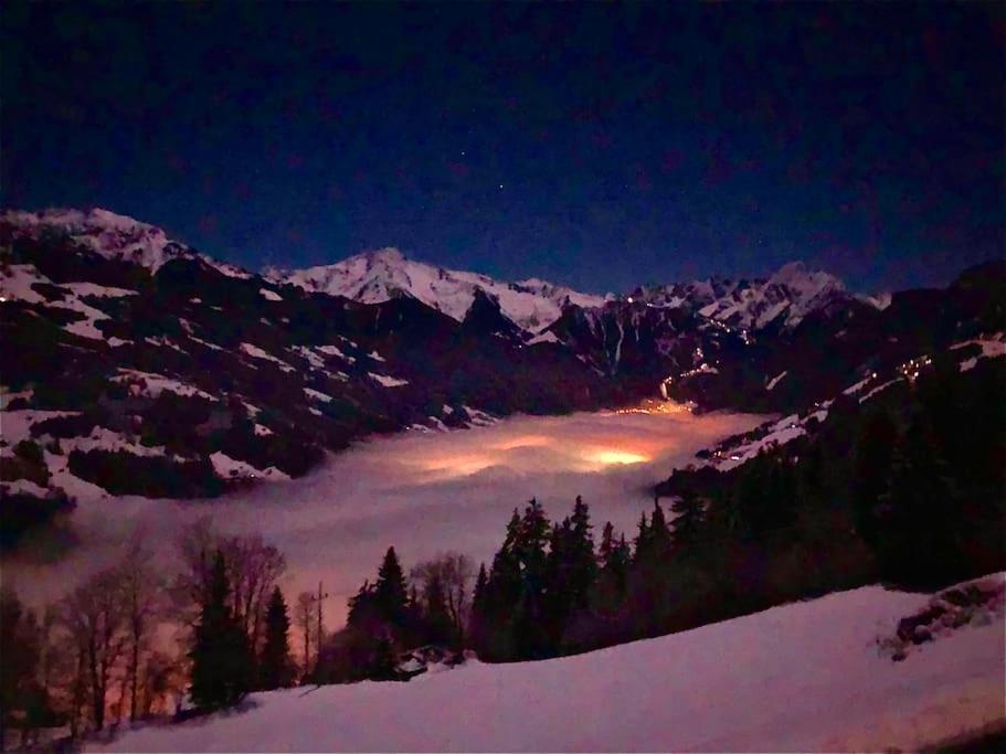 Ferienhaus Zillertal Panorama Blick Balkon Sauna Zellberg エクステリア 写真